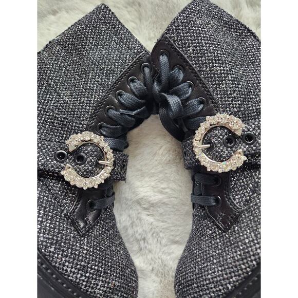 NWOB Jimmy Choo Cora Marl Embellished Glistening Tweed Combat Boots Sz EU 36 - Picture 13 of 13